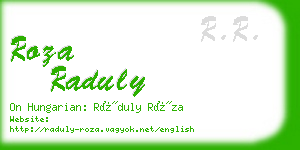 roza raduly business card